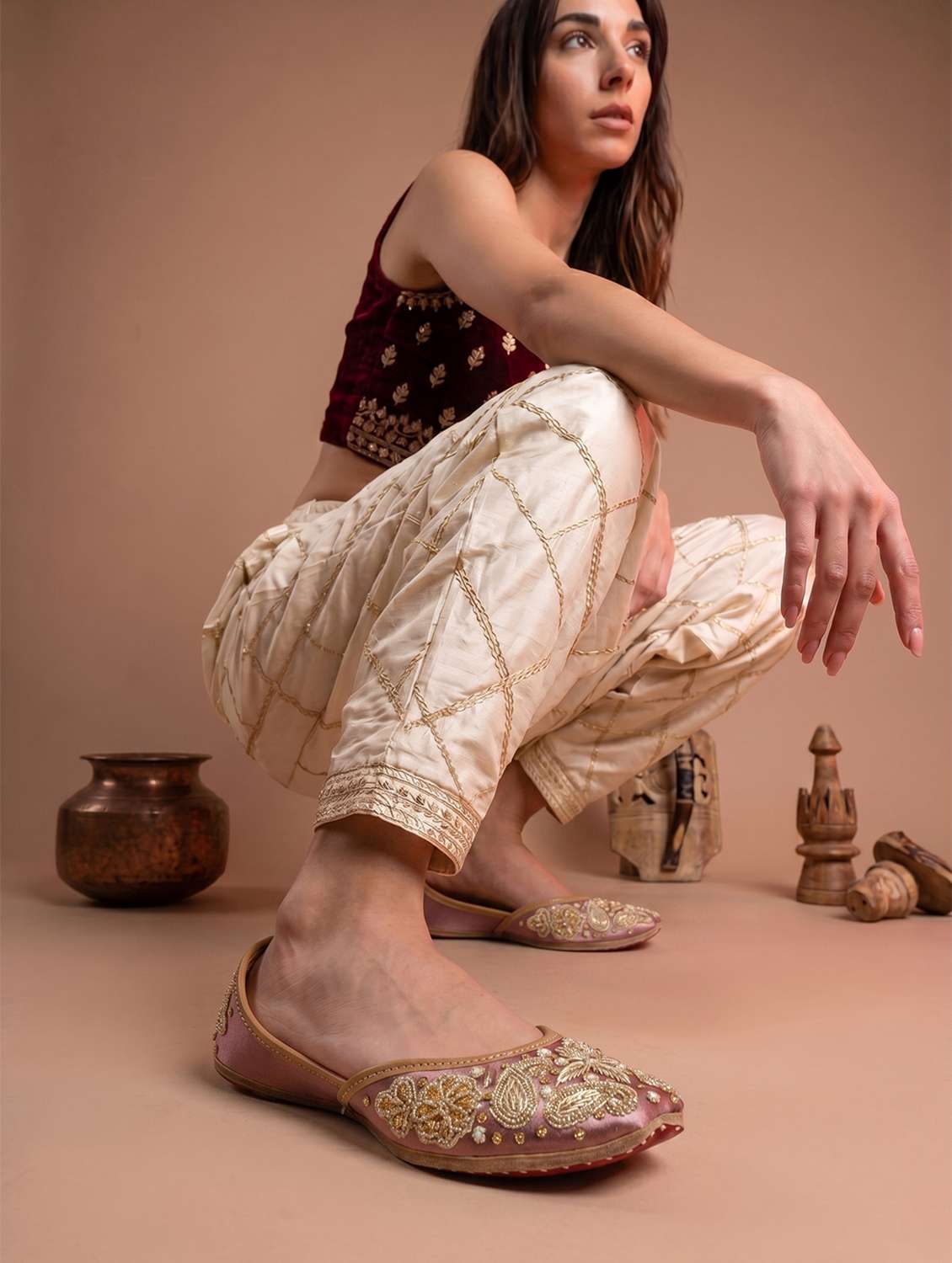 women embroidered slip on jutis - 22588078 -  Standard Image - 5