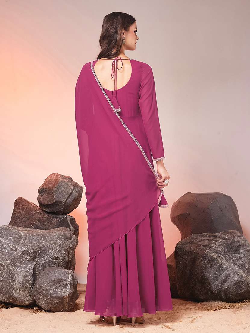 women solid long sleeves kurta dupatta set - 22588113 -  Standard Image - 3
