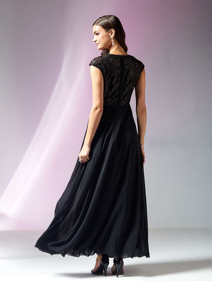 women embroidered cap sleeves fit and flare dress - 22588119 -  Standard Image - 3