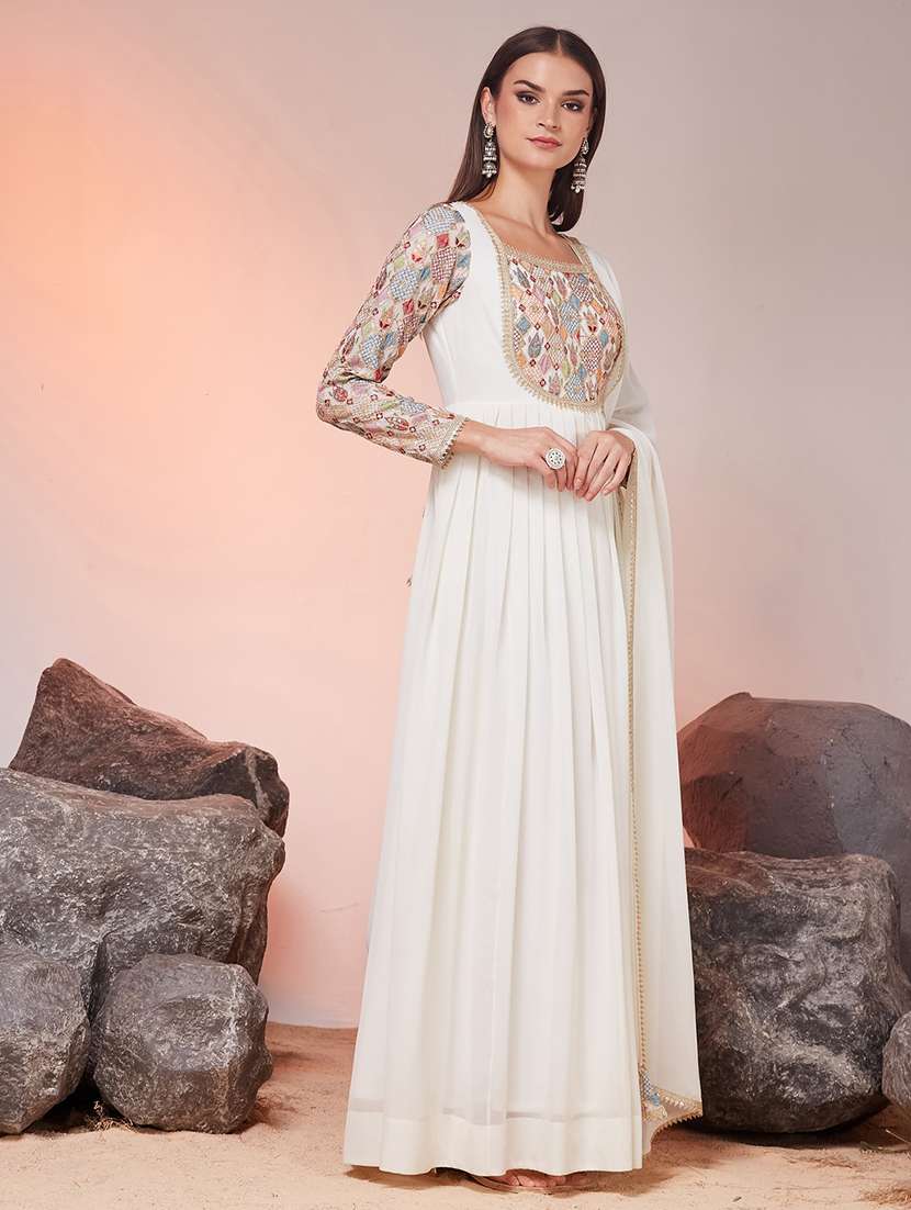 women embroidered long sleeves kurta dupatta set - 22588133 -  Standard Image - 3