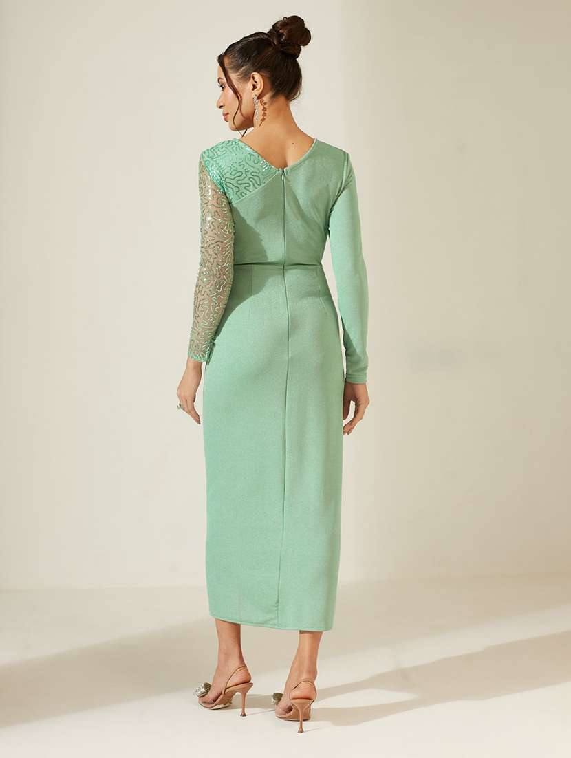 women embellished long sleeves sheath dress - 22588156 -  Standard Image - 3