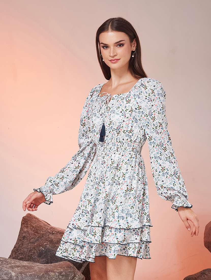 Women Printed Long Sleeves Tiered Dress - 22588164 -  Standard Image - 3