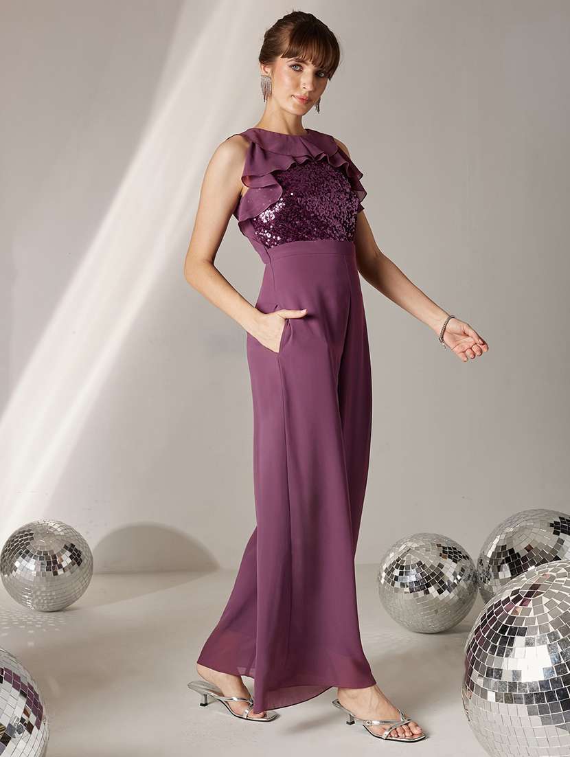 Women Sequined Sleeveless Full Leg Jumpsuit - 22588234 -  Standard Image - 3
