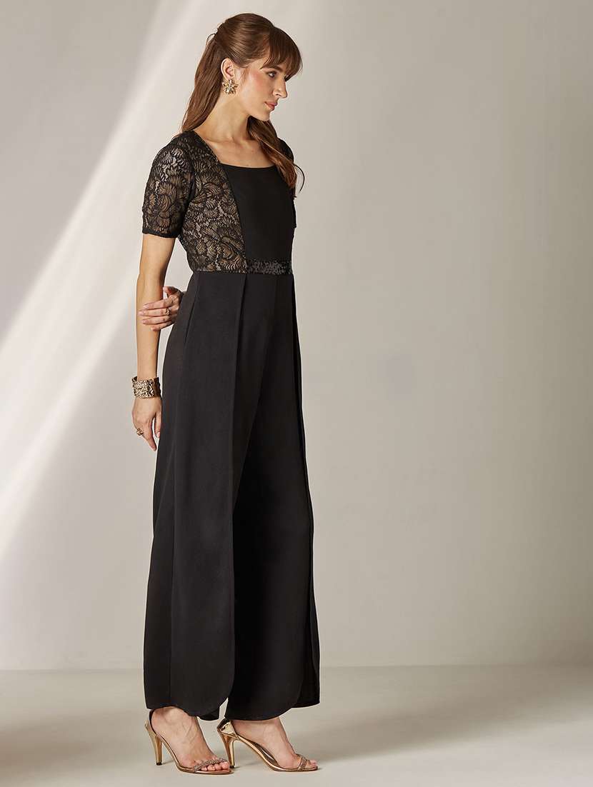 Women Self Design Short Sleeves Full Leg Jumpsuit - 22588242 -  Standard Image - 3