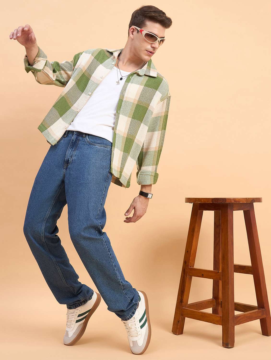 Men Checkered Long Sleeve Oversized Casual Shirt - 22588284 -  Standard Image - 5