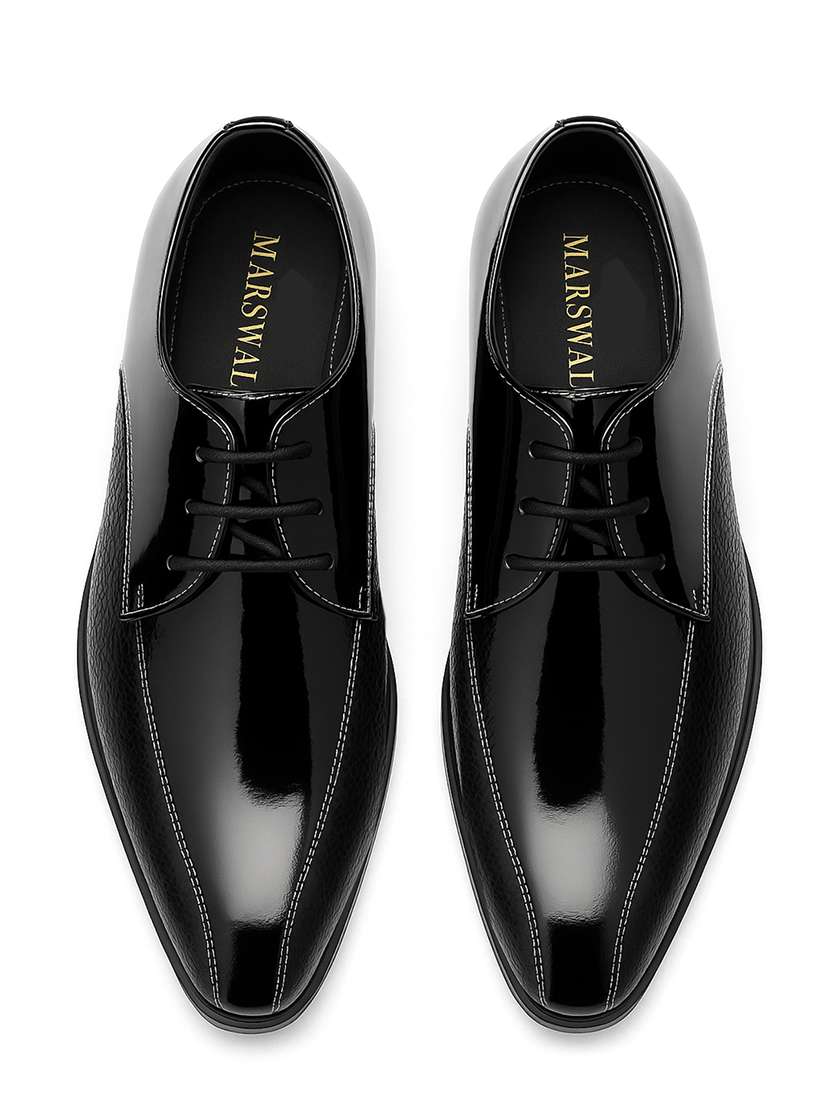 Men Textured Lace Up Derby Shoes - 22588439 -  Standard Image - 5