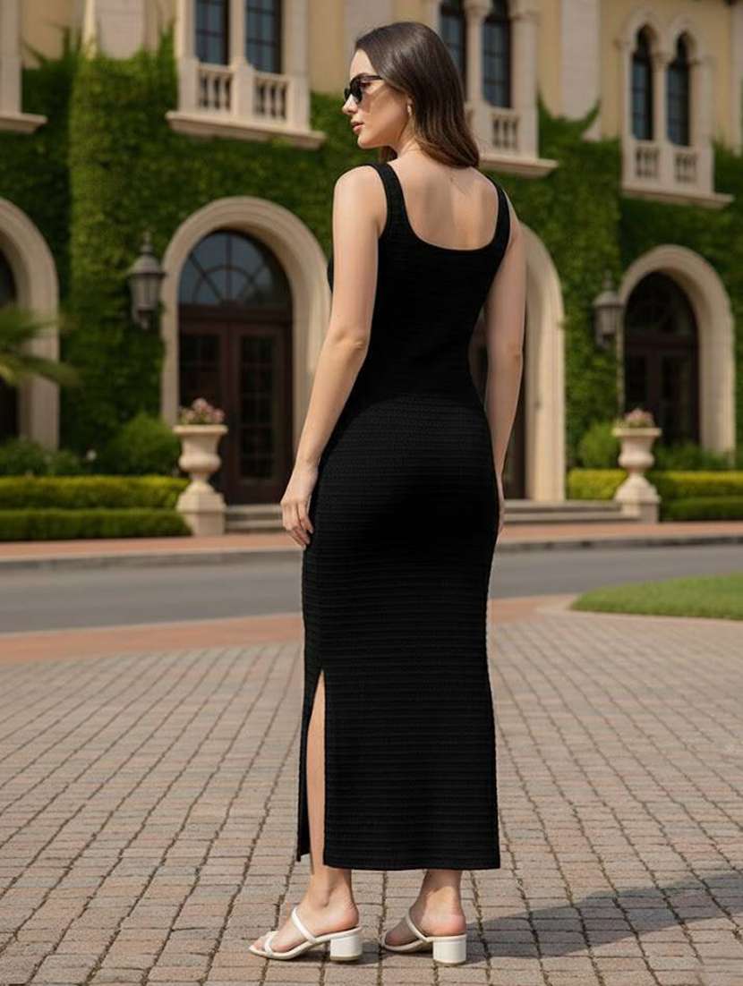 Women Self Design Sleeveless Bodycon Dress - 22588461 -  Standard Image - 3