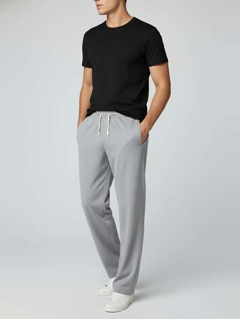 Men Solid Mid Rise Regular Fit Track Pant - 22588487 -  Standard Image - 3