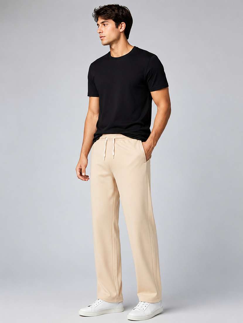 Men Solid Mid Rise Regular Fit Track Pant - 22588489 -  Standard Image - 3