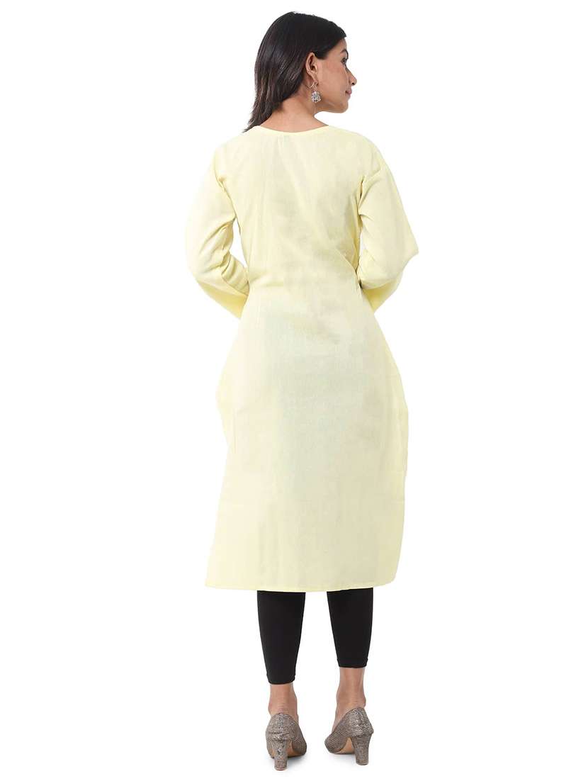 Women Pack Of 2 Solid Three Quarter Sleeves Straight Kurta - 22588532 -  Standard Image - 5