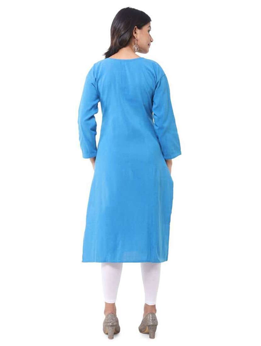 Women Pack Of 2 Three Quarter Sleeve Straight Kurta - 22588556 -  Standard Image - 5