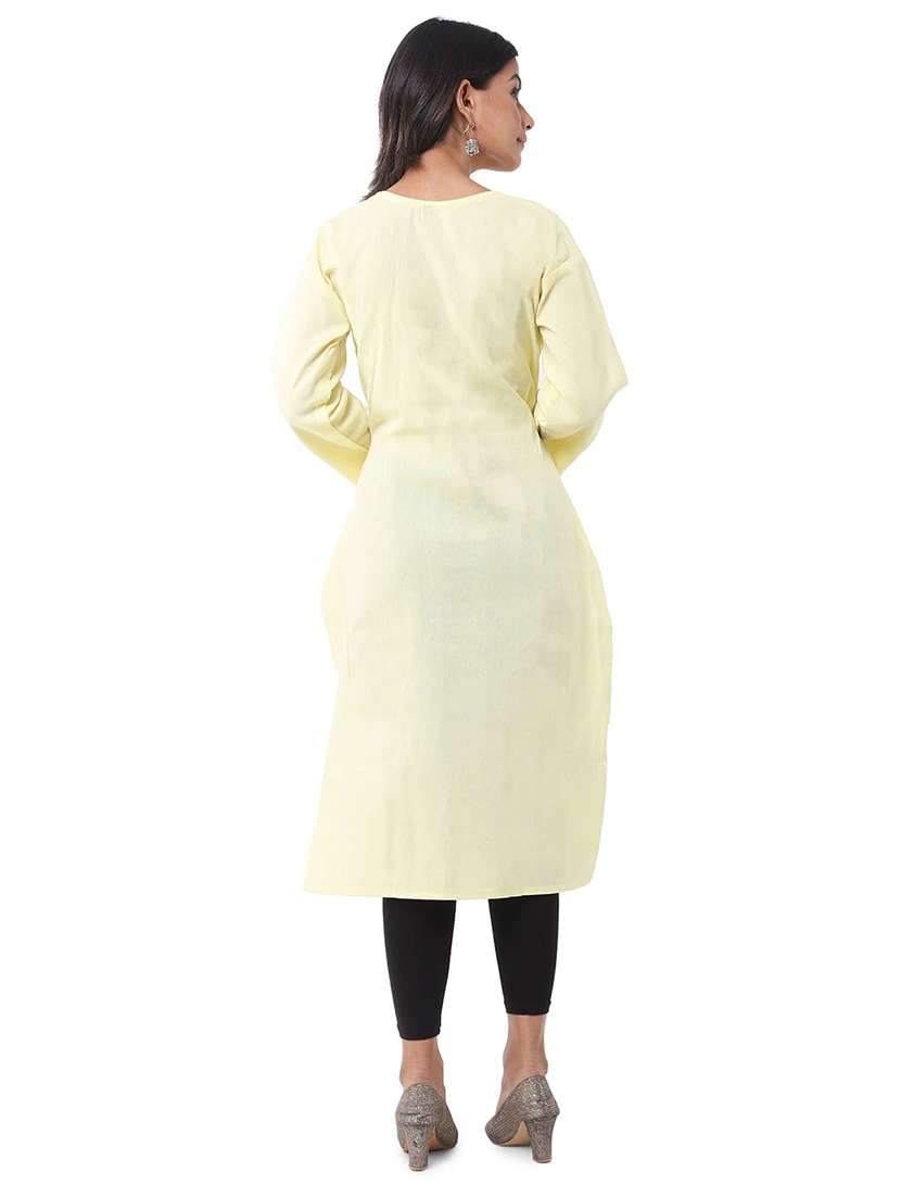 Women Pack Of 2 Three Quarter Sleeve Straight Kurta - 22588575 -  Standard Image - 3