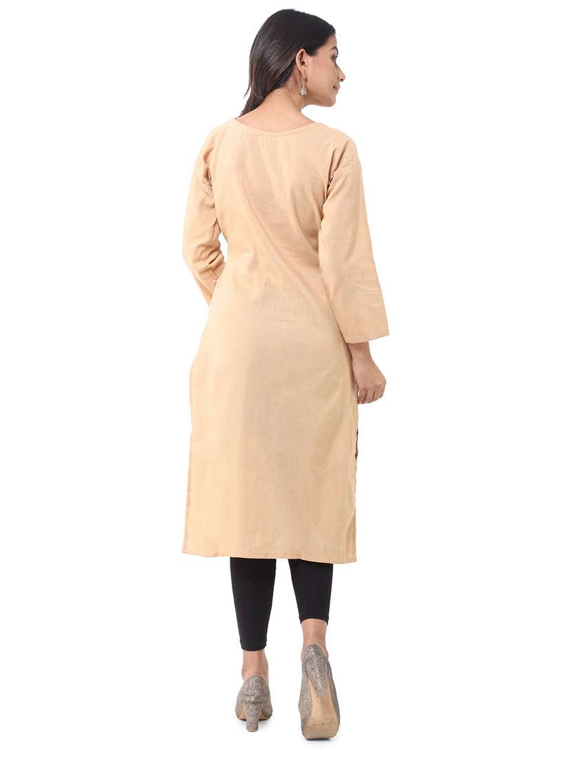 Women Pack Of 2 Solid Three Quarter Sleeves Straight Kurta - 22588606 -  Standard Image - 5