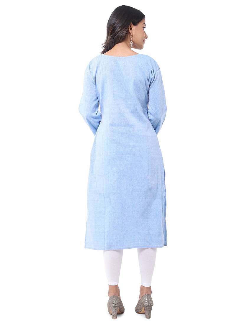 Women Pack Of 2 Solid Three Quarter Sleeves Straight Kurta - 22588610 -  Standard Image - 5