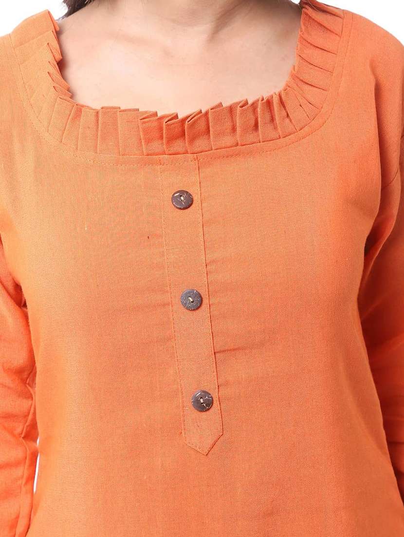 Women Pack Of 2 Solid Three Quarter Sleeves Straight Kurta - 22588621 -  Standard Image - 3