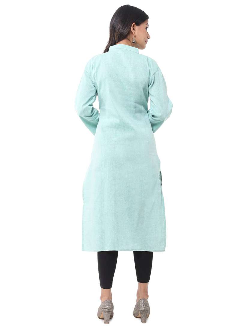 Women Pack Of 2 Solid Three Quarter Sleeves Straight Kurta - 22588621 -  Standard Image - 5