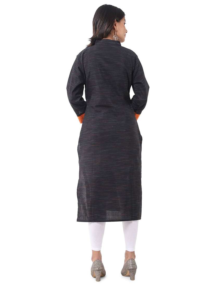 Women Pack Of 2 Solid Three Quarter Sleeves Straight Kurta - 22588624 -  Standard Image - 5