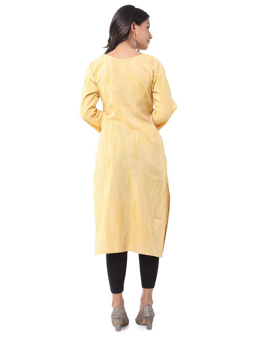 women pack of 2 self design three quarter sleeves straight kurta - 22588625 -  Standard Image - 3