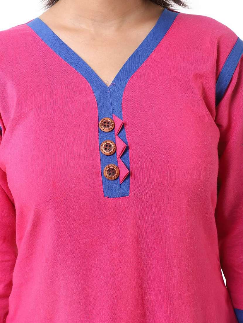women pack of 2 three quarter sleeve straight kurta - 22588641 -  Standard Image - 3