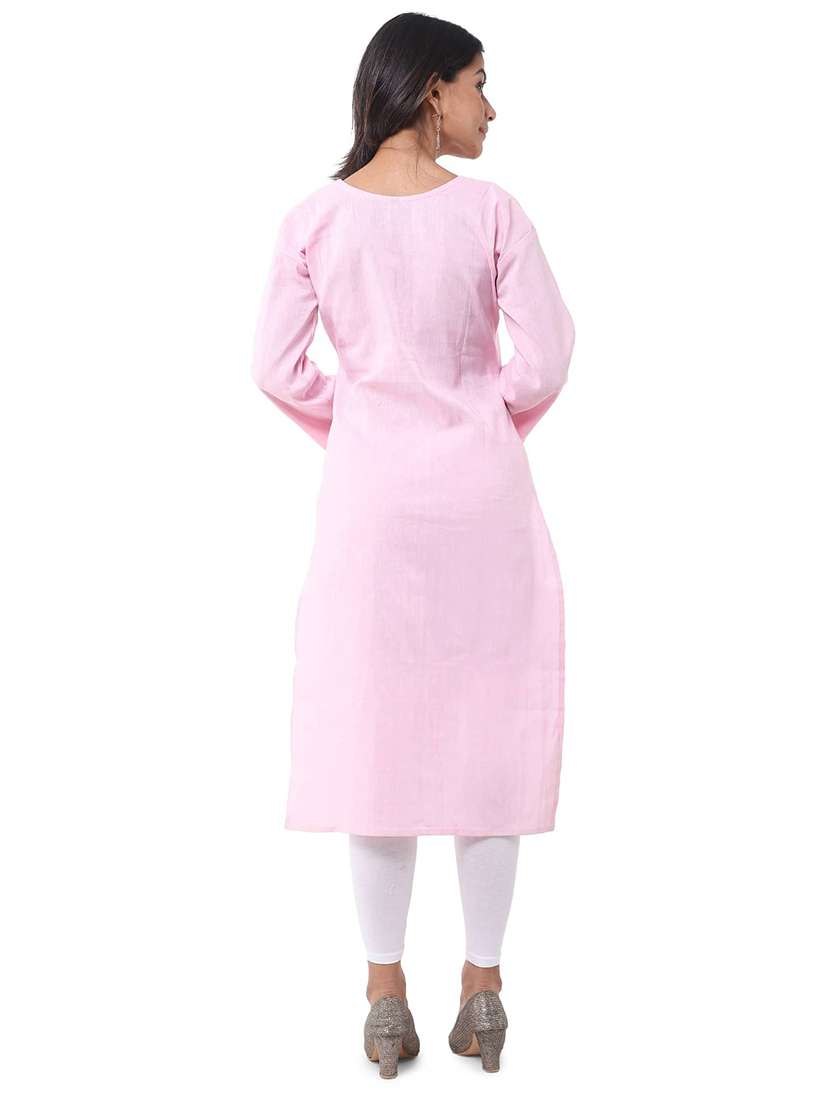 Women Pack Of 2 Solid Three Quarter Sleeves Straight Kurta - 22588646 -  Standard Image - 3