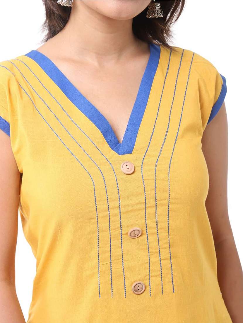 women pack of 2 solid three quarter sleeves straight kurta - 22588650 -  Standard Image - 3