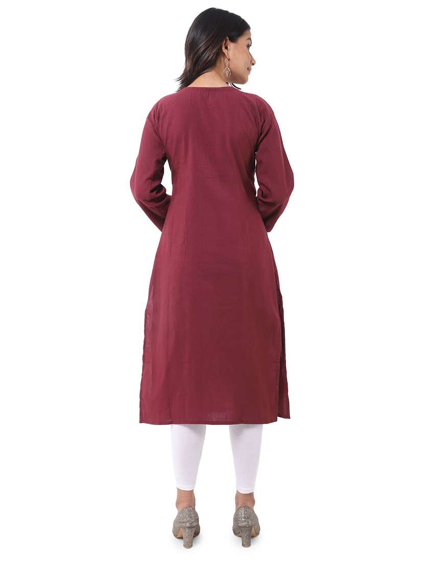 Women Pack Of 2 Solid Long Sleeves Straight Kurta - 22588652 -  Standard Image - 5