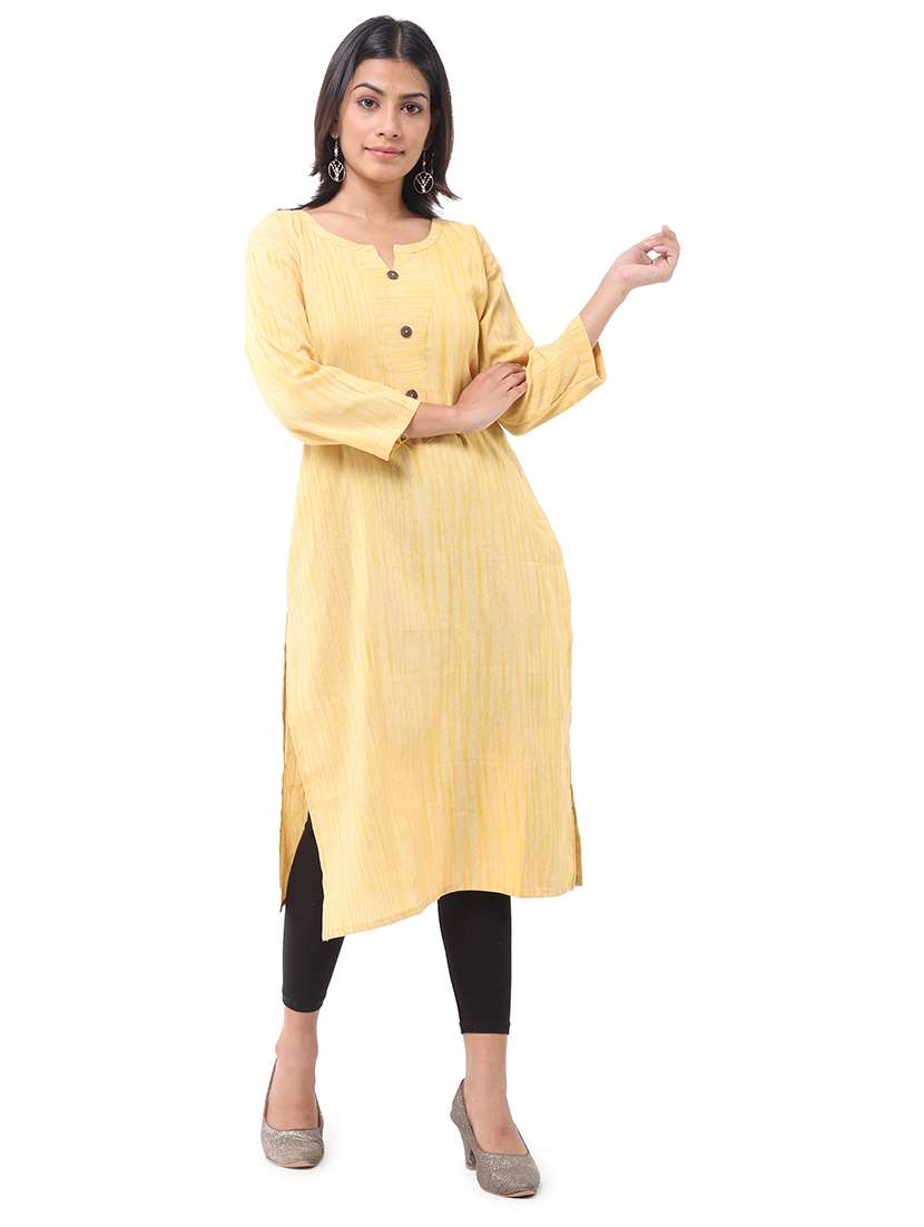 Women Pack Of 2 Self Design Three Quarter Sleeves Straight Kurta - 22588663 -  Standard Image - 5
