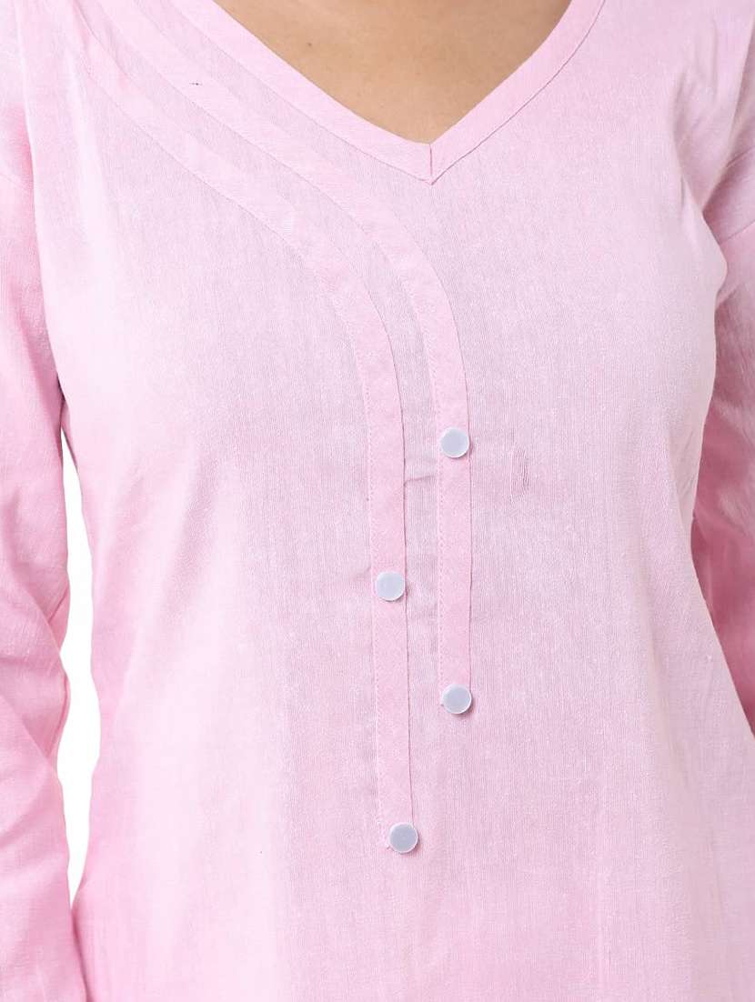 Women Pack Of 2 Solid Three Quarter Sleeves Straight Kurta - 22588677 -  Standard Image - 3