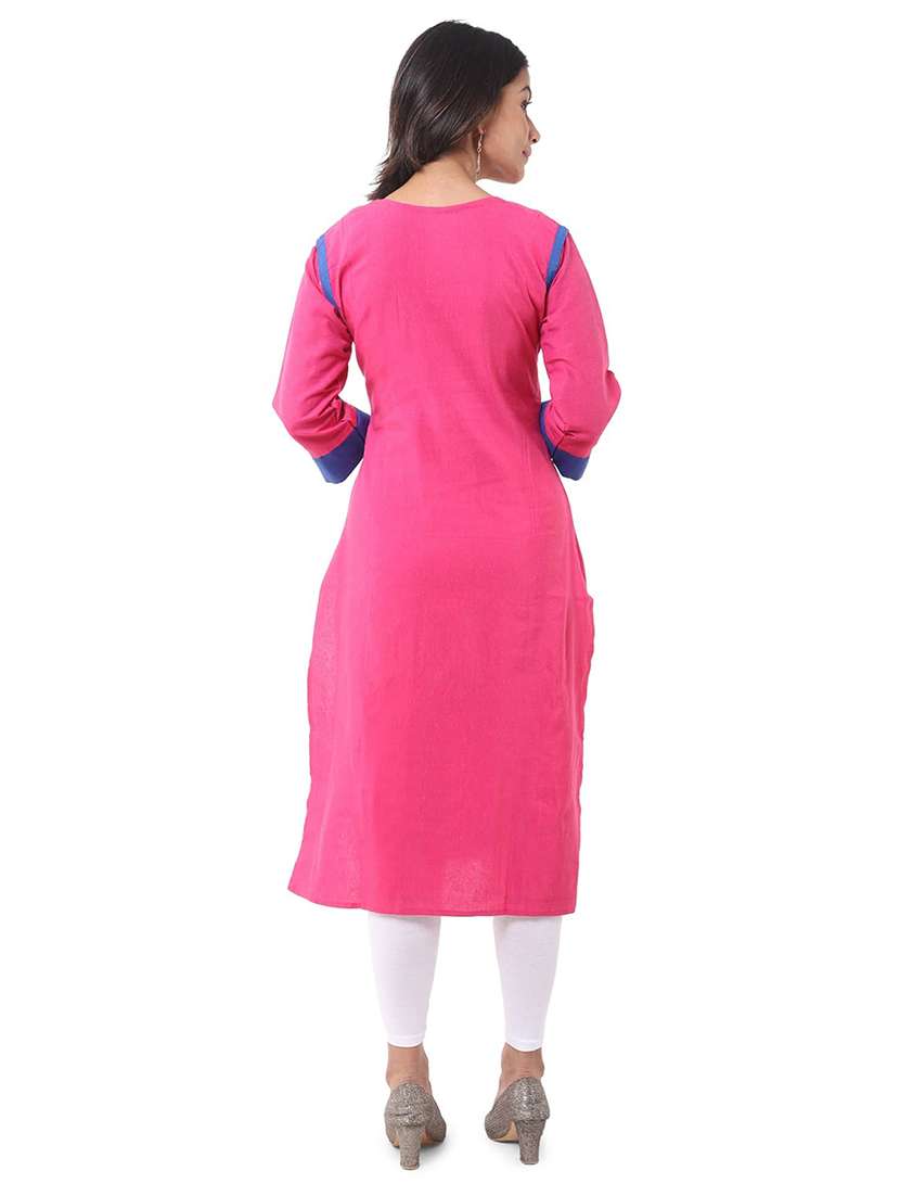 multi colored cotton straight kurta - 22588681 -  Standard Image - 5
