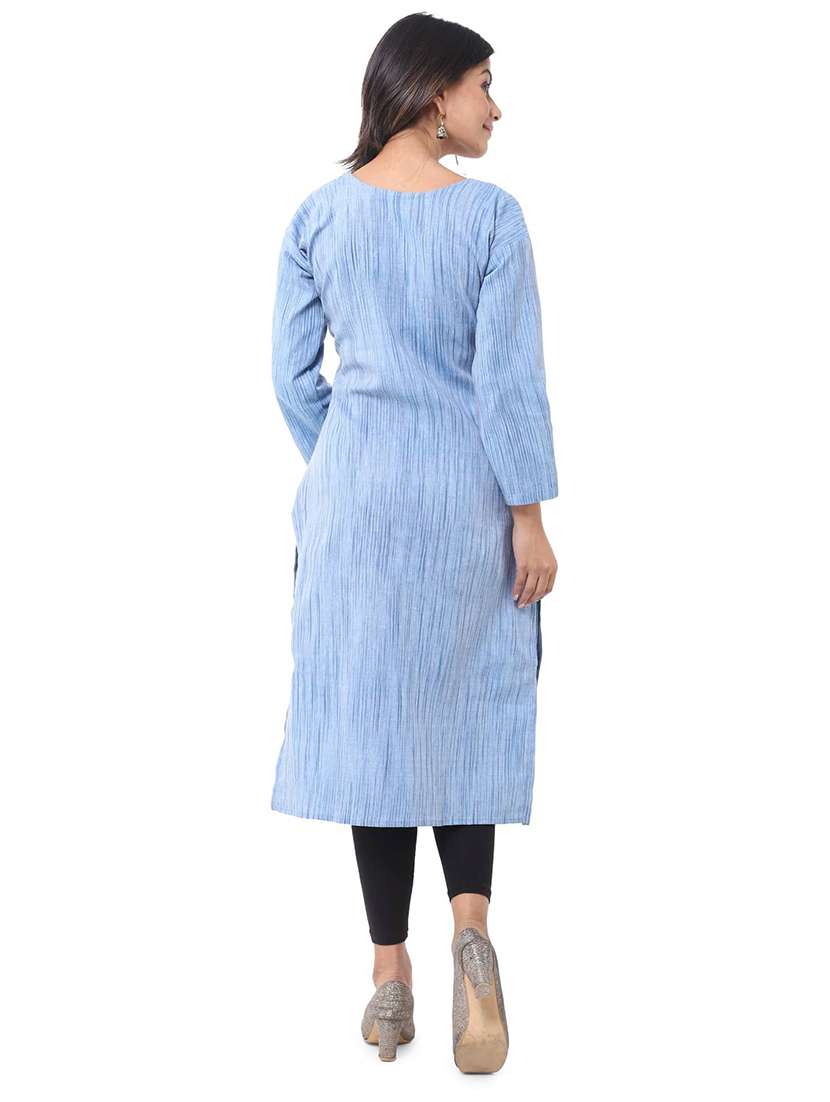 Women Pack Of 2 Solid Three Quarter Sleeves Straight Kurta - 22588697 -  Standard Image - 5