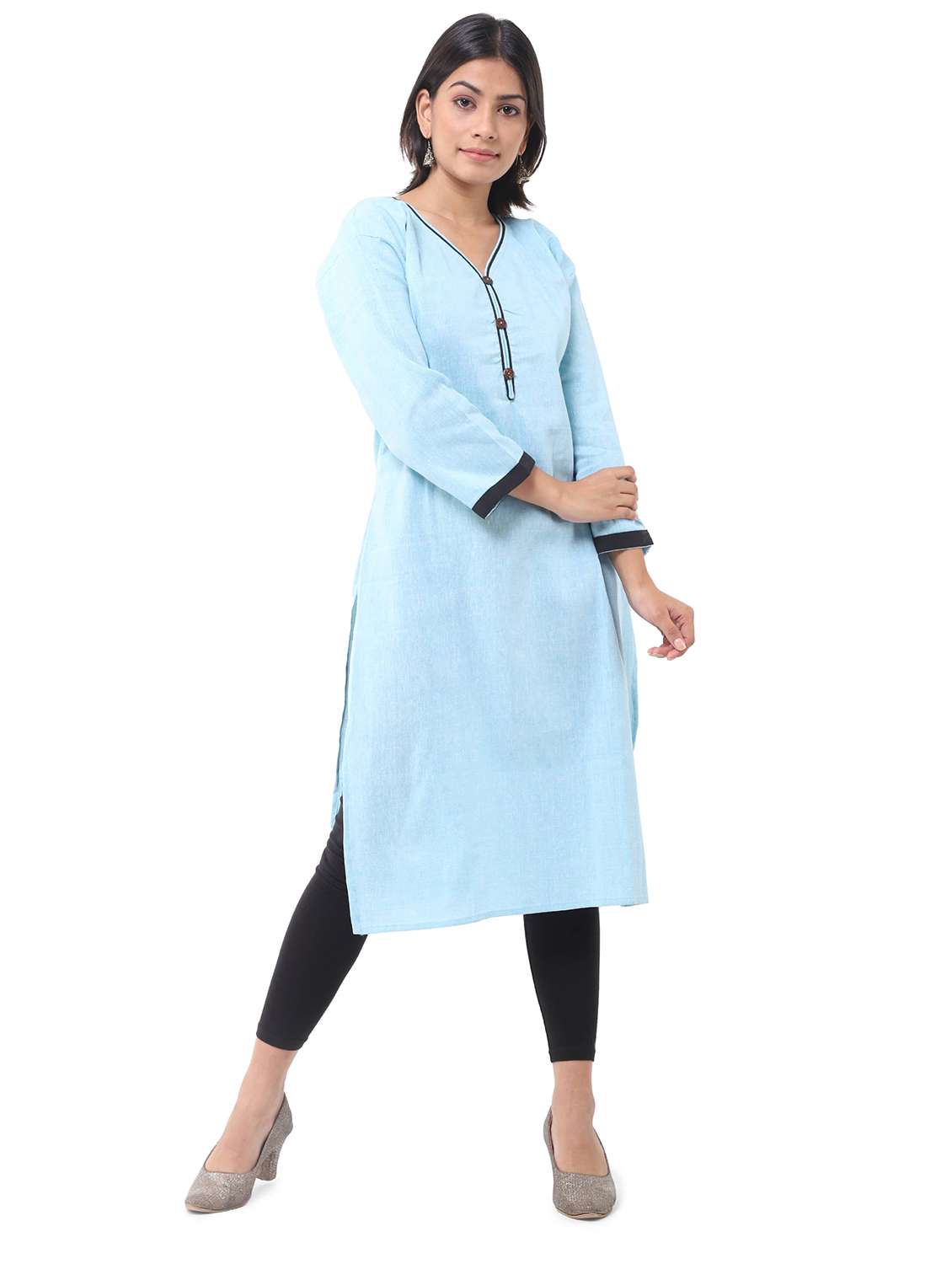 Women Pack Of 2 Three Quarter Sleeve Straight Kurta - 22588704 -  Standard Image - 3