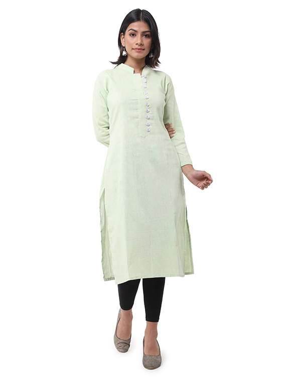women pack of 2 solid three quarter sleeves straight kurta - 22588785 -  Standard Image - 3