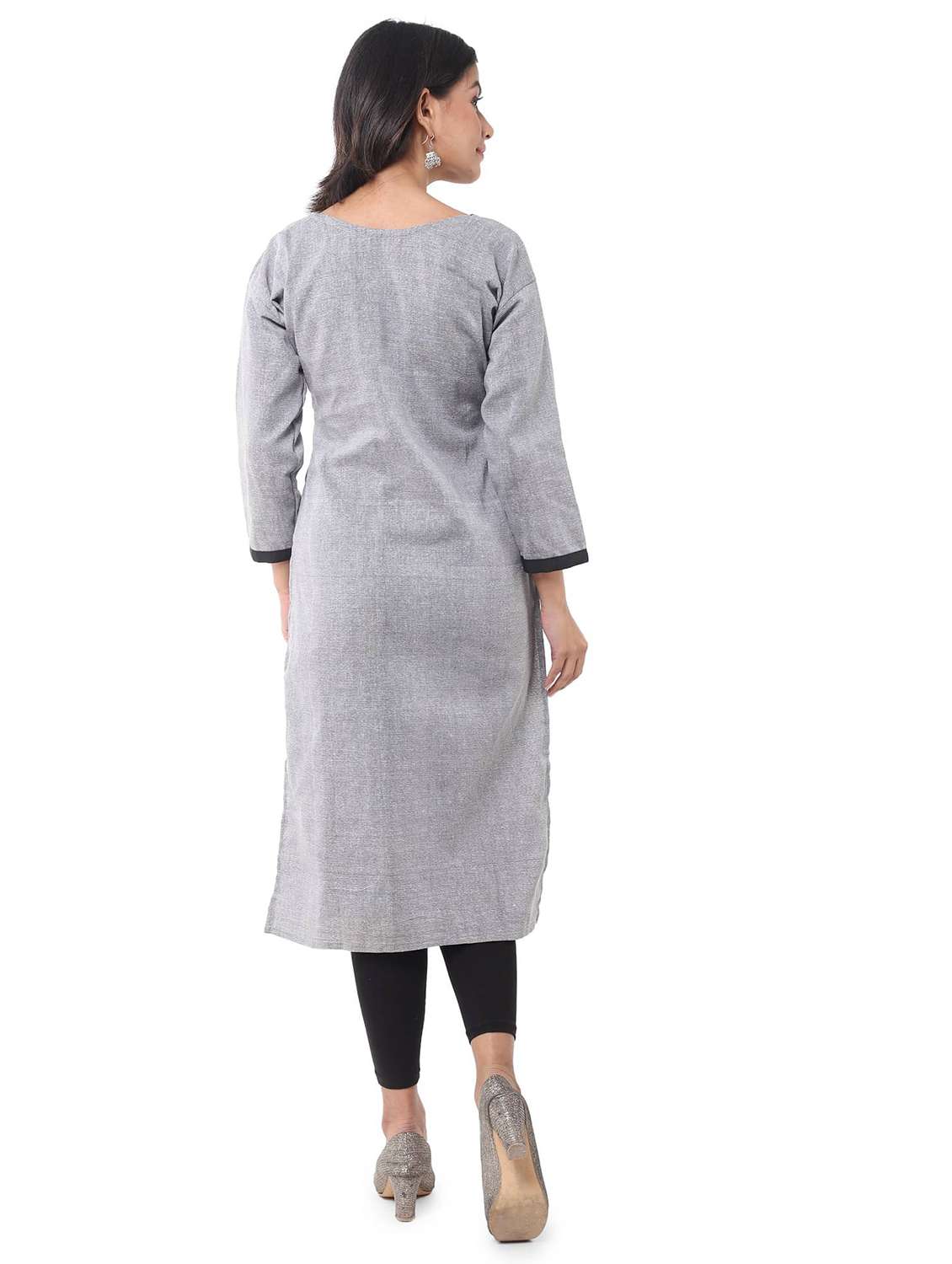 Women Pack Of 2 Solid Three Quarter Sleeves Straight Kurta - 22588793 -  Standard Image - 3