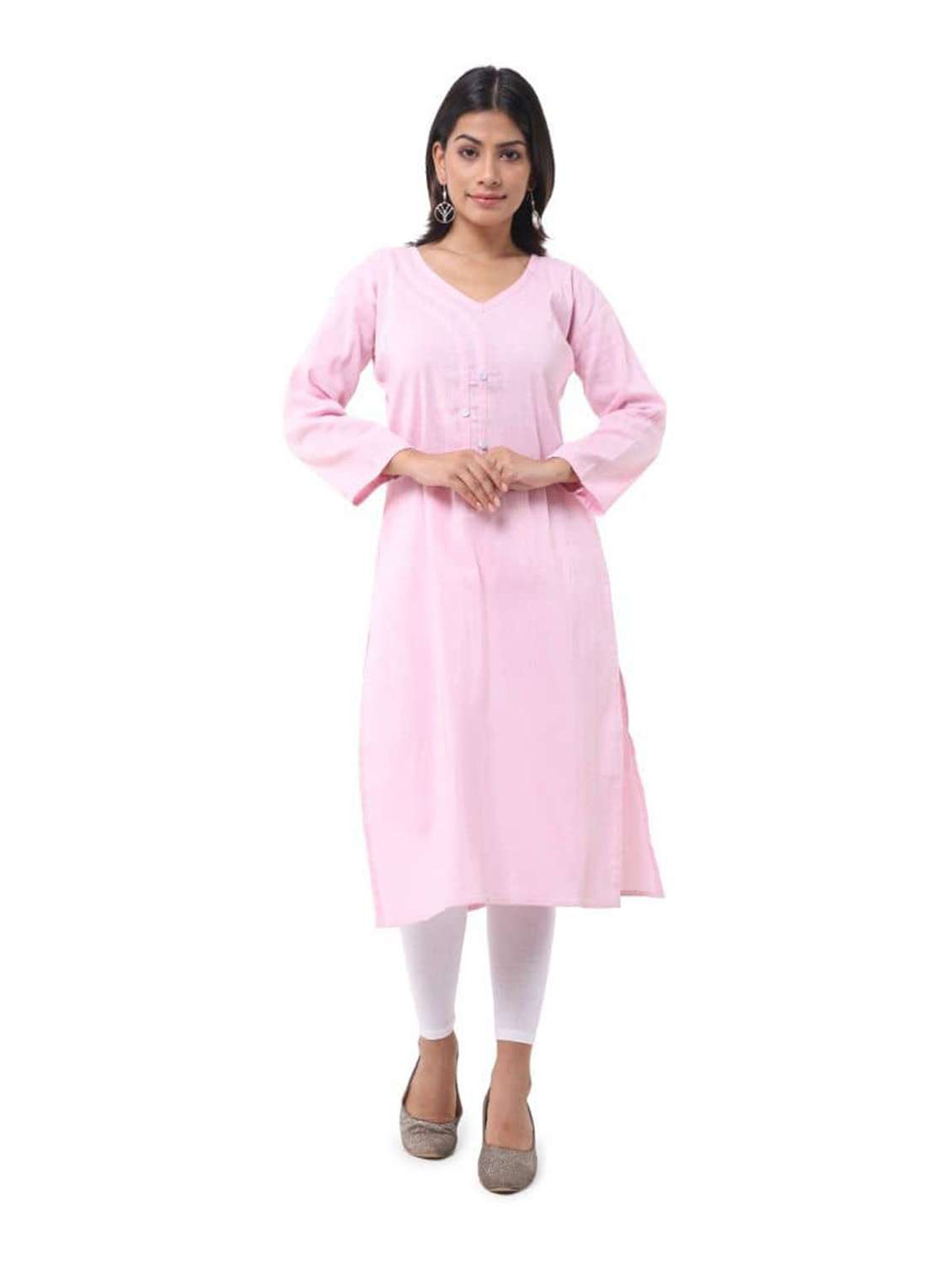 Women Pack Of 2 Three Quarter Sleeve Straight Kurta - 22588831 -  Standard Image - 3
