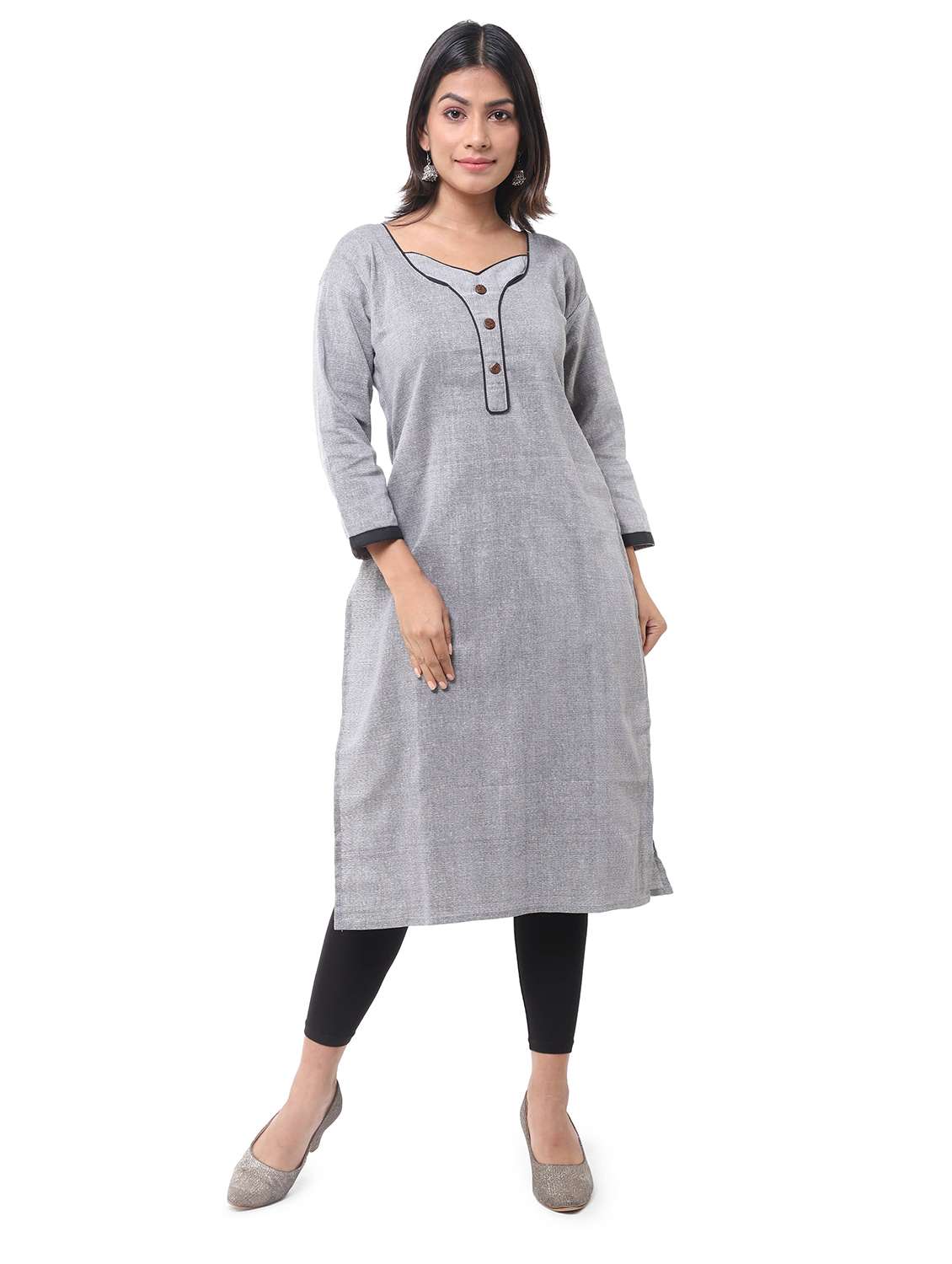 Women Pack Of 2 Three Quarter Sleeve Straight Kurta - 22588832 -  Standard Image - 3