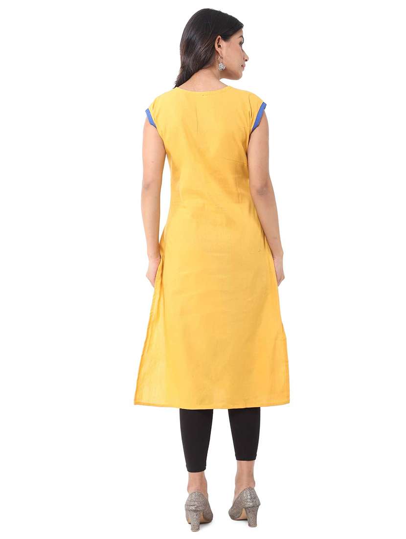 Women Pack Of 2 Solid Three Quarter Sleeves Straight Kurta - 22588876 -  Standard Image - 5