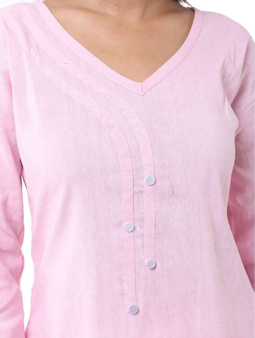 Women Pack Of 2 Solid Three Quarter Sleeves Straight Kurta - 22588881 -  Standard Image - 3