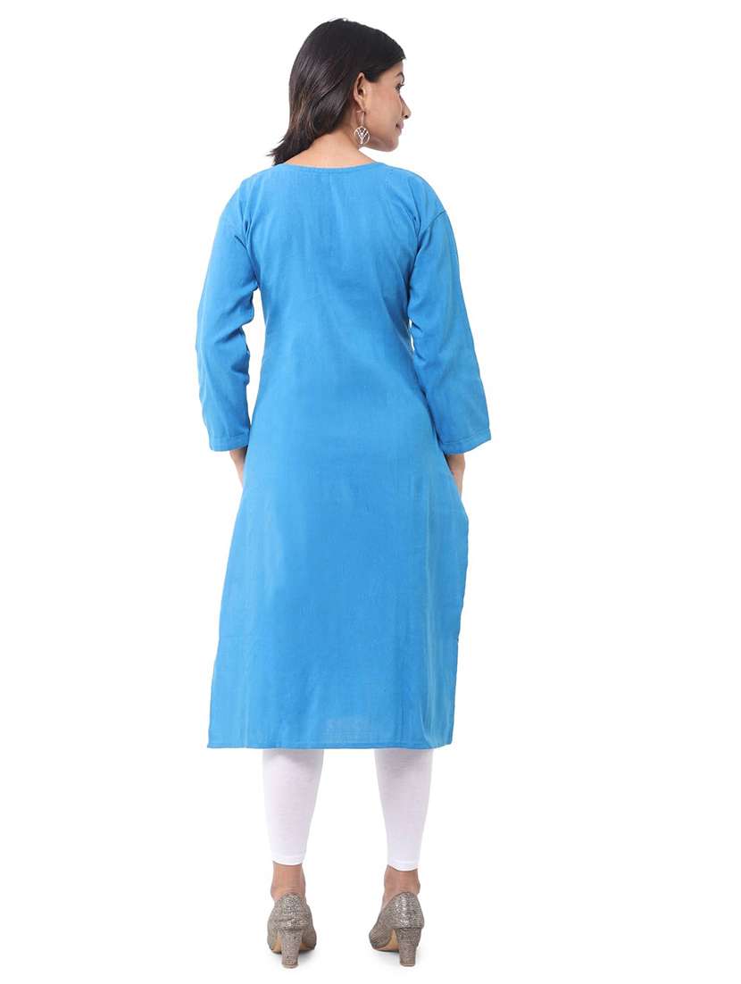 Women Pack Of 2 Three Quarter Sleeve Straight Kurta - 22589015 -  Standard Image - 5