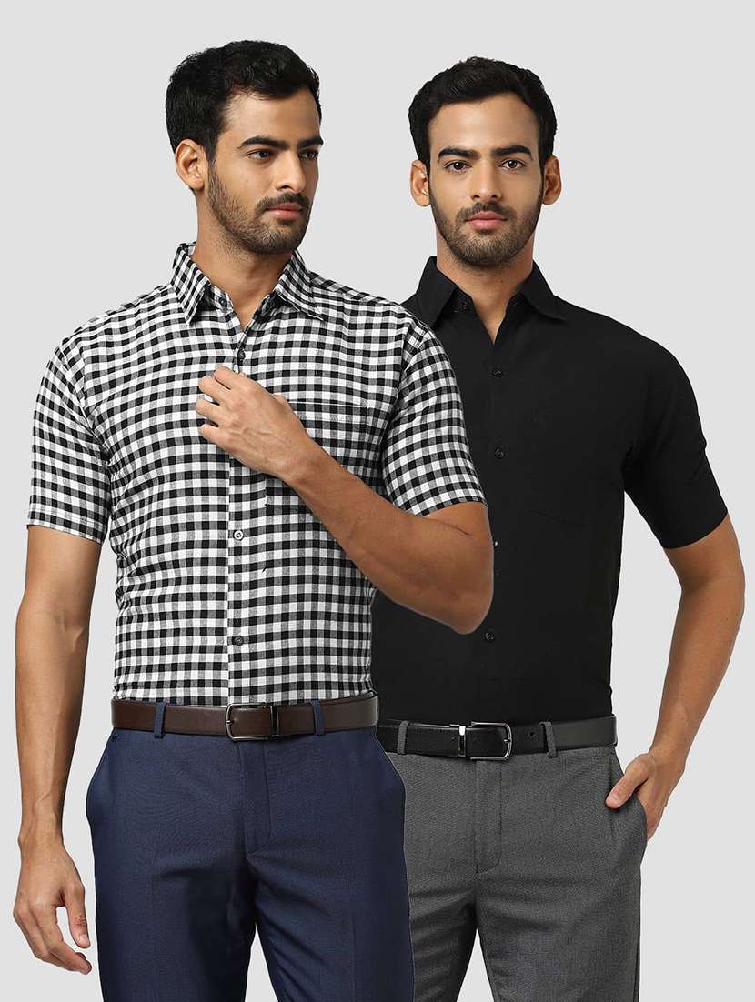 men pack of 2 printed short sleeves regular fit shirt