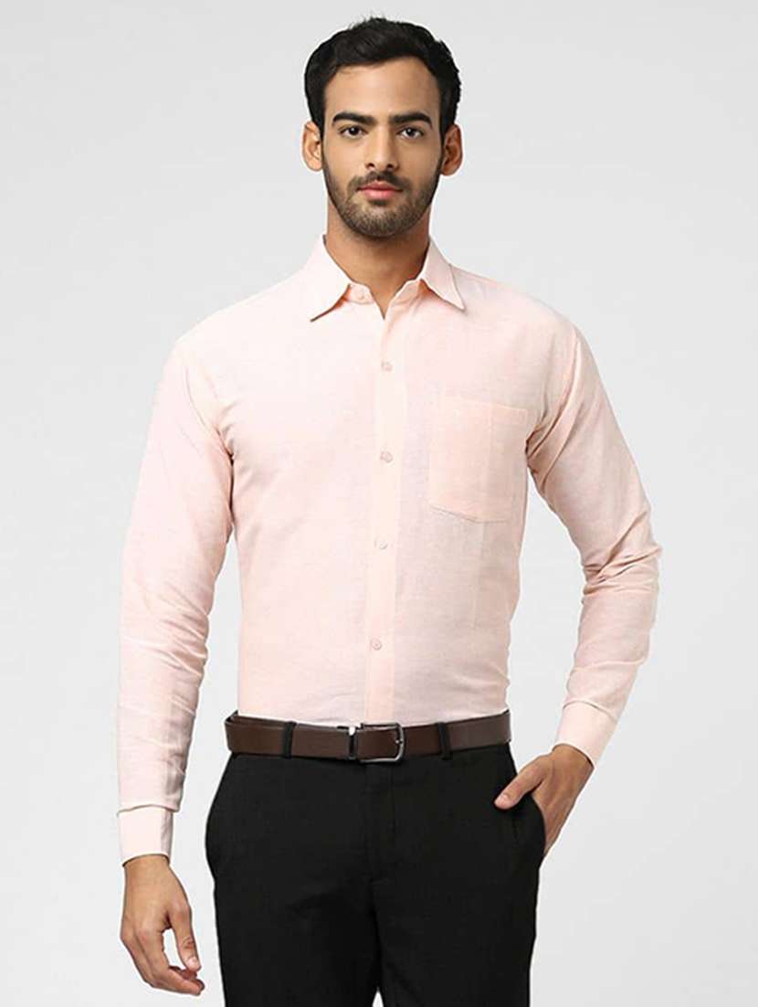 men solid long sleeves regular fit shirt