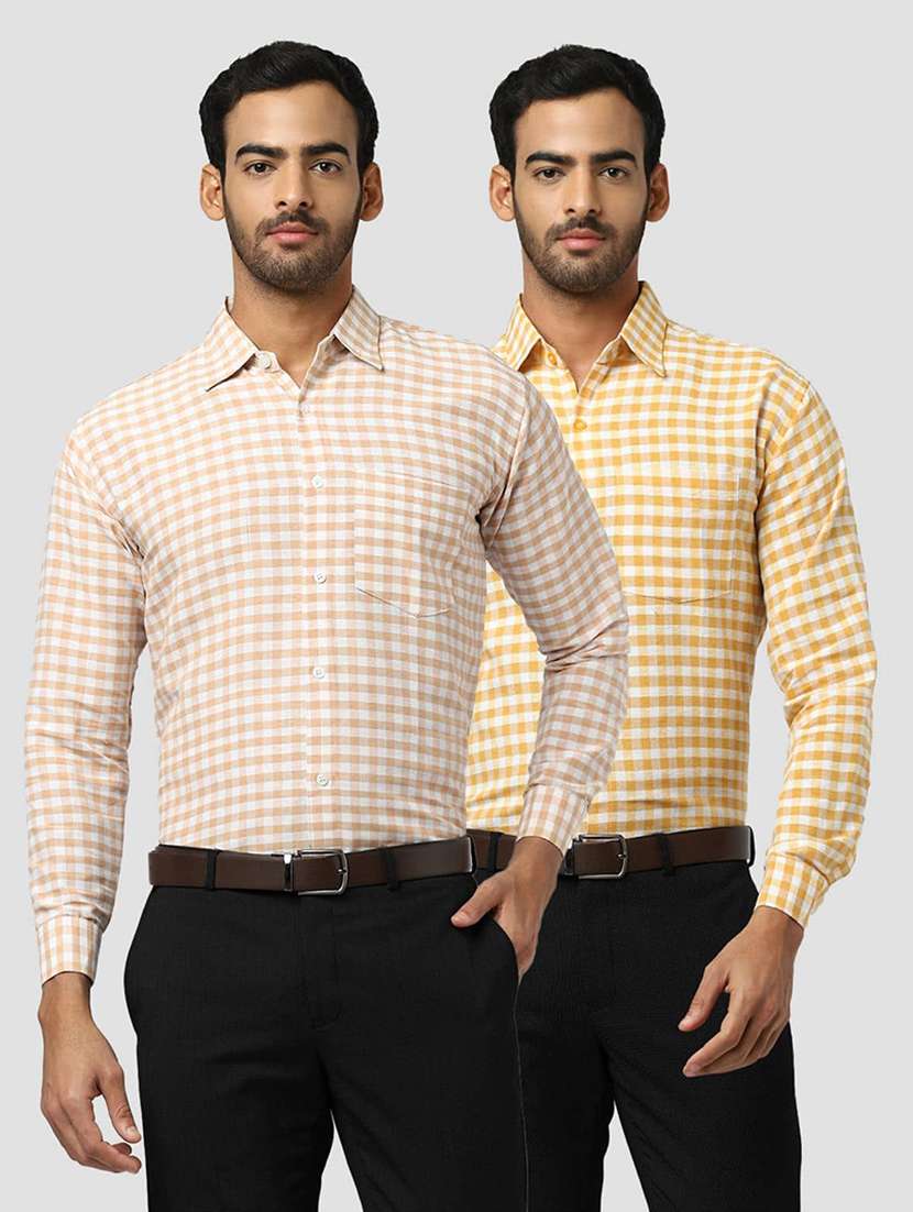 men pack of 2 printed long sleeves regular fit shirt