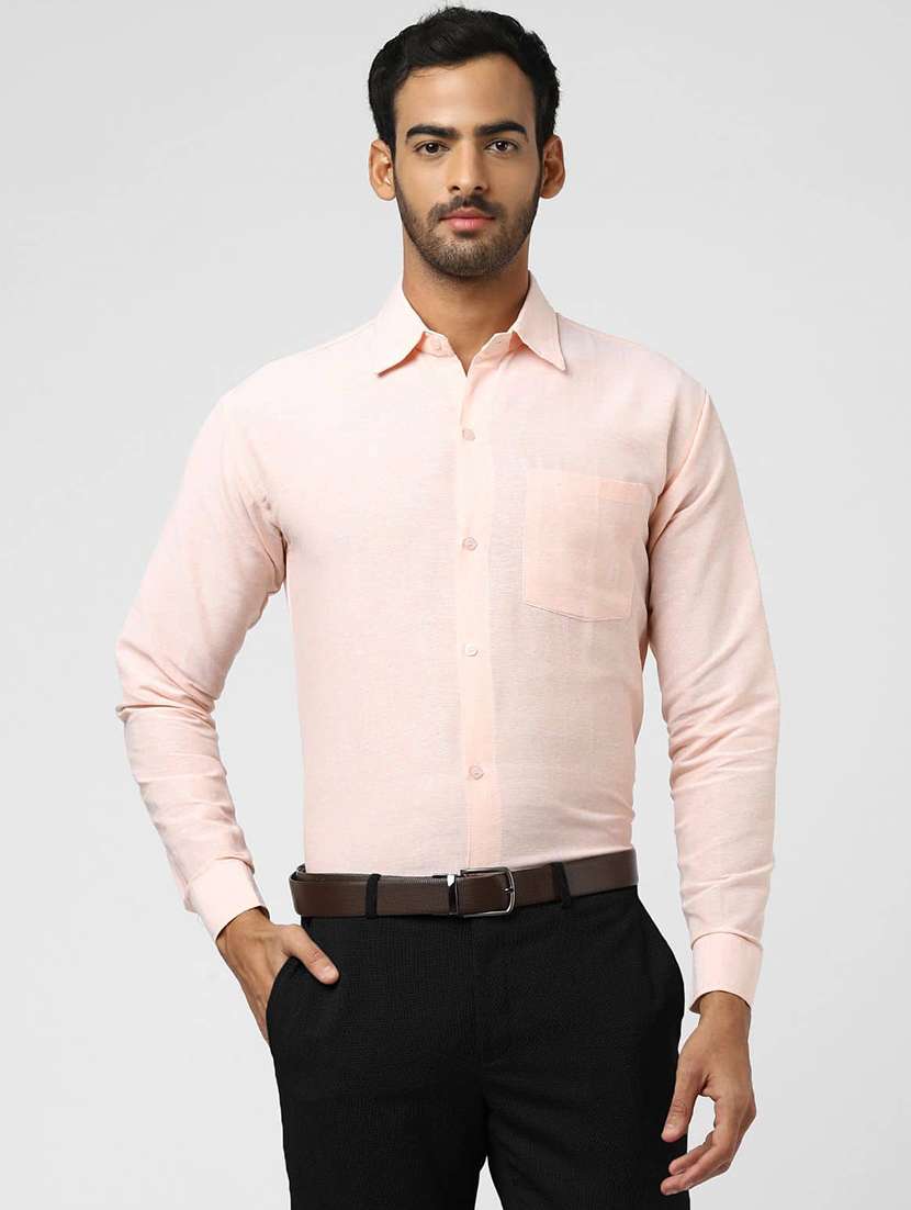 men solid long sleeves regular fit shirt