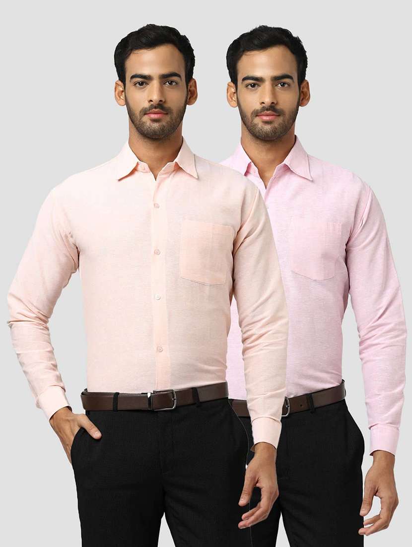 men pack of 2 solid long sleeves shirt