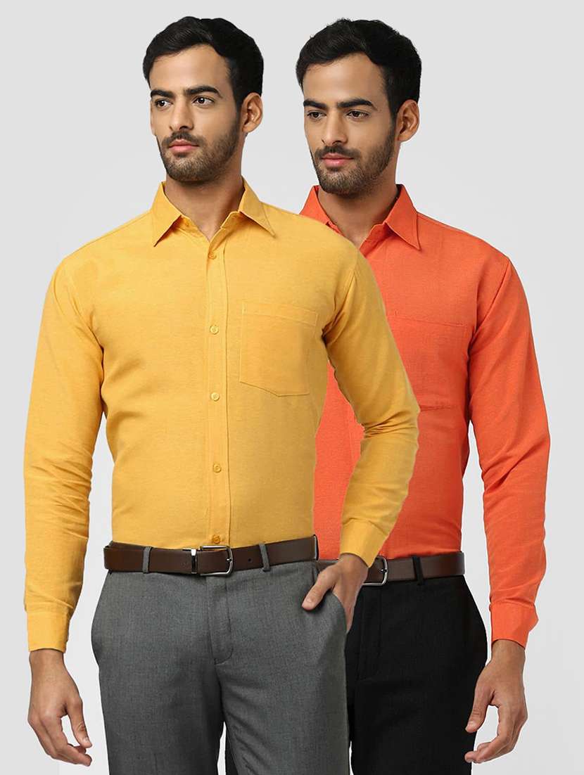 men pack of 2 solid long sleeves shirt