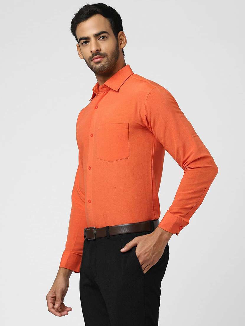 Men Solid Long Sleeves Regular Fit Shirt - 22589214 -  Standard Image - 3
