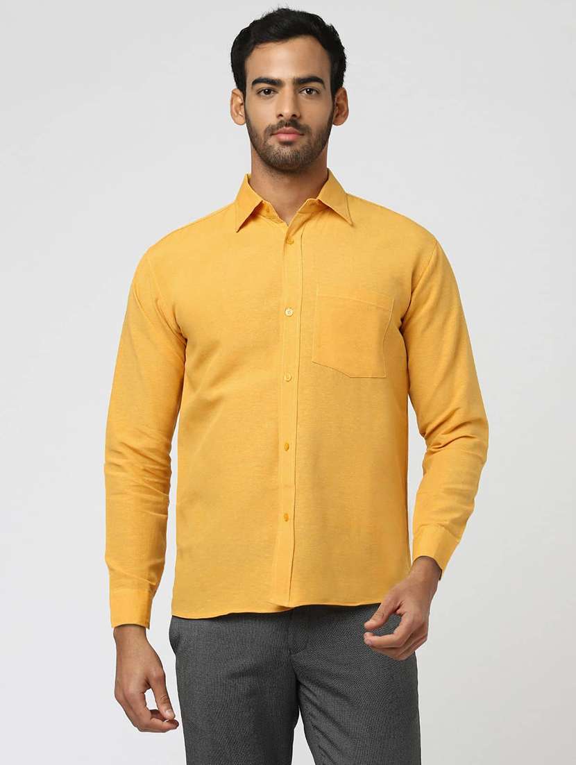 men solid long sleeves regular fit shirt