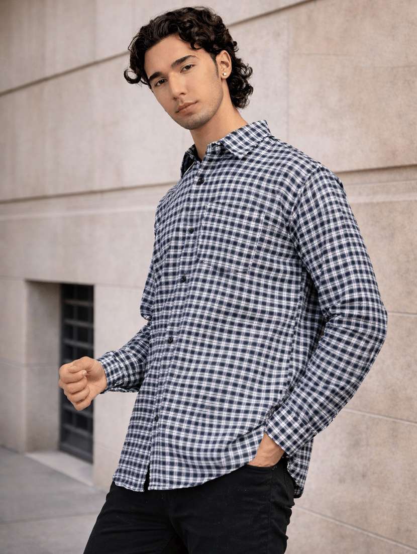 men printed long sleeves regular fit shirt