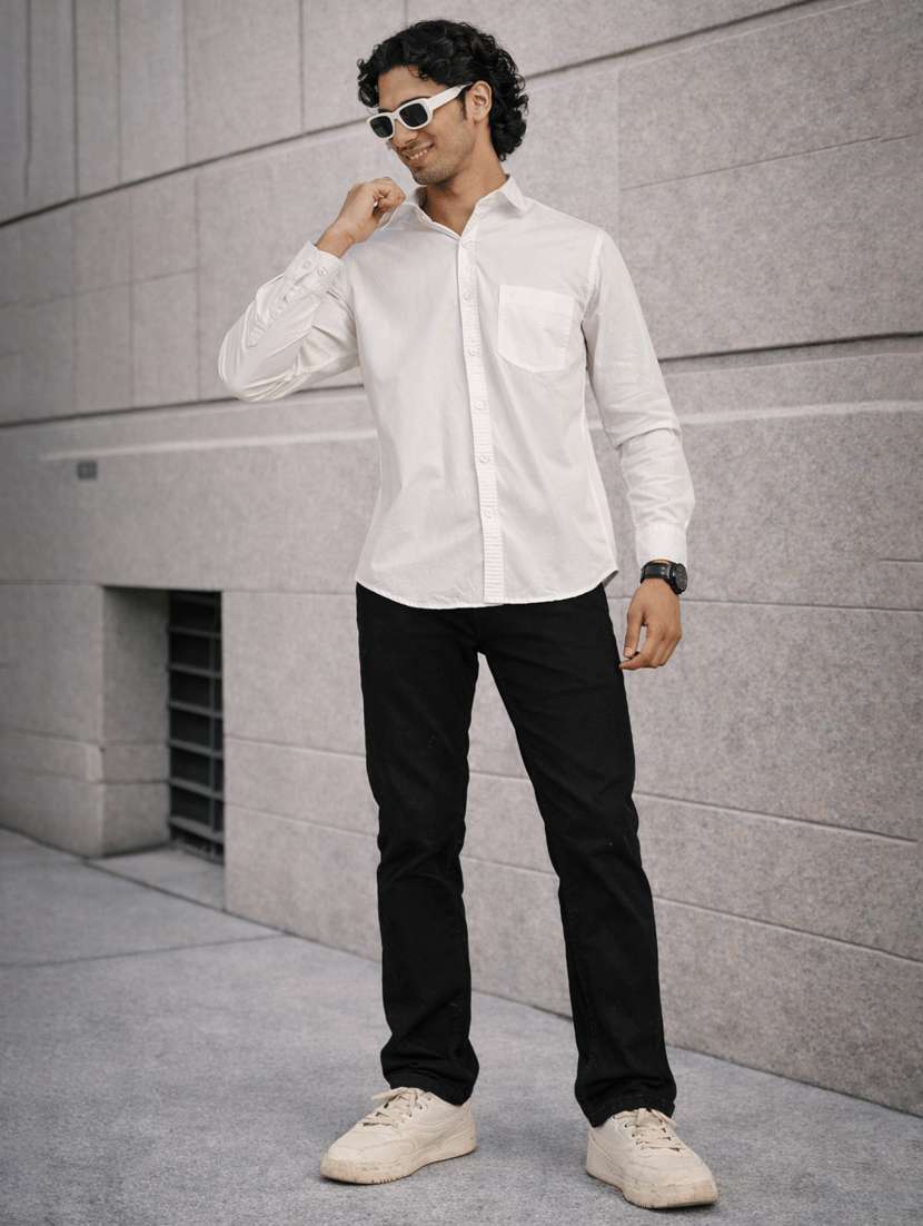Men Solid Long Sleeves Regular Fit Shirt - 22589270 -  Standard Image - 3