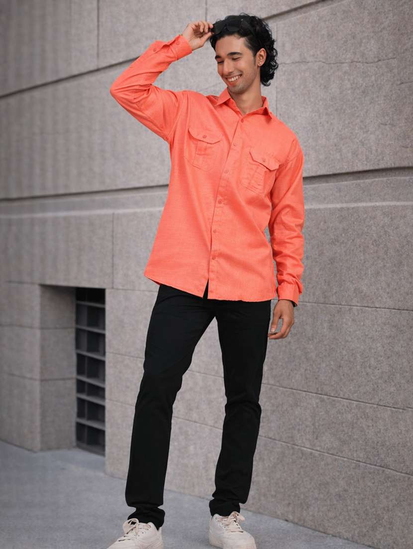 Men Solid Long Sleeves Regular Fit Shirt - 22589276 -  Standard Image - 3