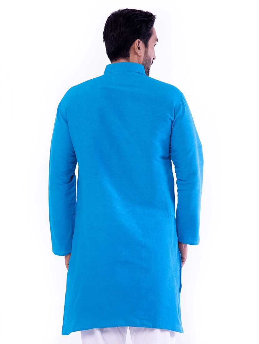 Men Pack Of 2 Solid Mandarin Neck Kurta - 22589378 -  Standard Image - 5